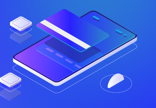 Ilustração de smartphone e cartão de pagamento representando pagamentos digitais